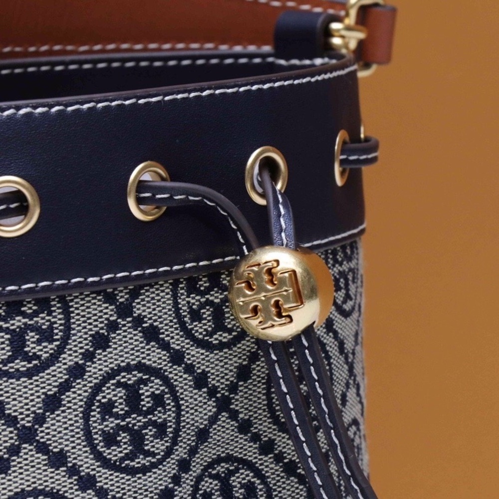 Tory Burch T Monogram Jacquard Mini Bucket Bag - Picture 6 of 7